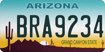 AZ license plate BRA9234