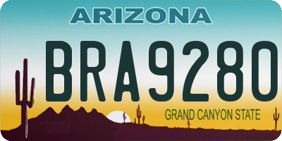 AZ license plate BRA9280