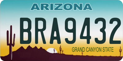 AZ license plate BRA9432