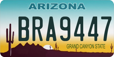 AZ license plate BRA9447