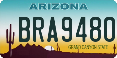 AZ license plate BRA9480