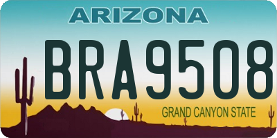 AZ license plate BRA9508