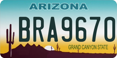 AZ license plate BRA9670