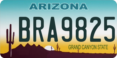 AZ license plate BRA9825