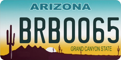 AZ license plate BRB0065