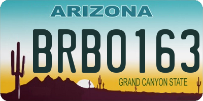 AZ license plate BRB0163