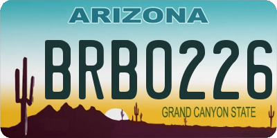 AZ license plate BRB0226