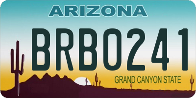 AZ license plate BRB0241