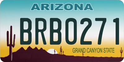 AZ license plate BRB0271