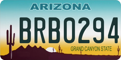 AZ license plate BRB0294
