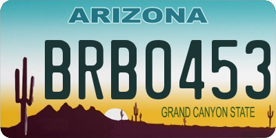 AZ license plate BRB0453