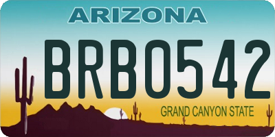 AZ license plate BRB0542