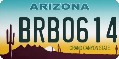 AZ license plate BRB0614