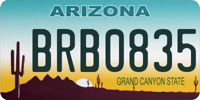 AZ license plate BRB0835