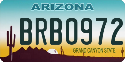 AZ license plate BRB0972