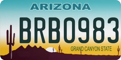 AZ license plate BRB0983