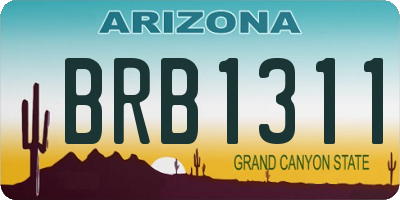 AZ license plate BRB1311