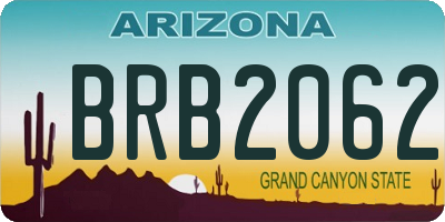 AZ license plate BRB2062
