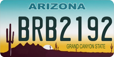 AZ license plate BRB2192
