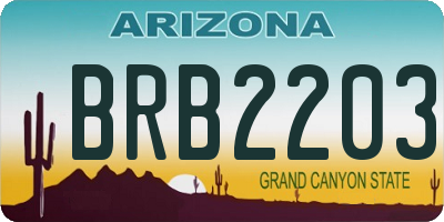 AZ license plate BRB2203