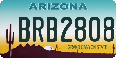 AZ license plate BRB2808