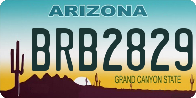 AZ license plate BRB2829