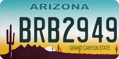 AZ license plate BRB2949