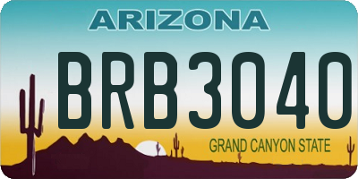AZ license plate BRB3040