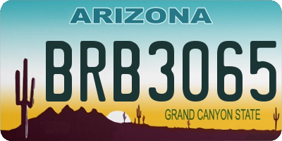 AZ license plate BRB3065