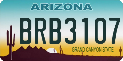 AZ license plate BRB3107