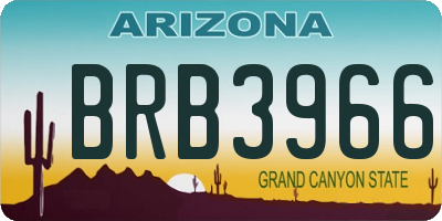AZ license plate BRB3966