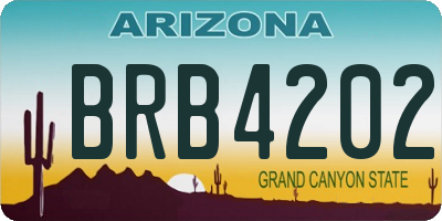 AZ license plate BRB4202