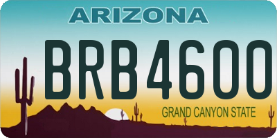 AZ license plate BRB4600