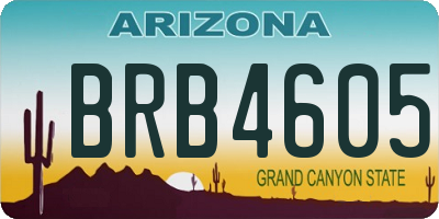 AZ license plate BRB4605