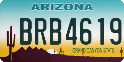 AZ license plate BRB4619