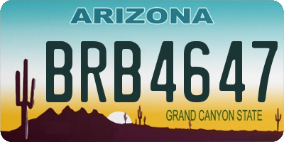 AZ license plate BRB4647