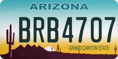 AZ license plate BRB4707