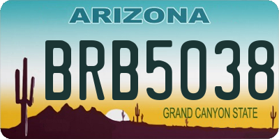 AZ license plate BRB5038