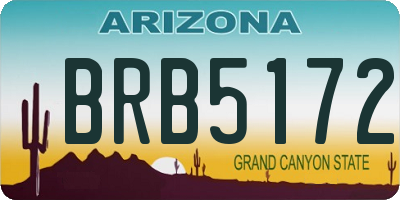 AZ license plate BRB5172