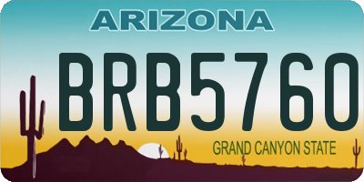 AZ license plate BRB5760