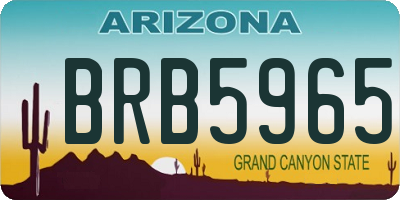 AZ license plate BRB5965
