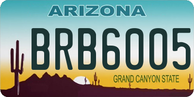 AZ license plate BRB6005