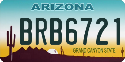 AZ license plate BRB6721