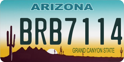 AZ license plate BRB7114