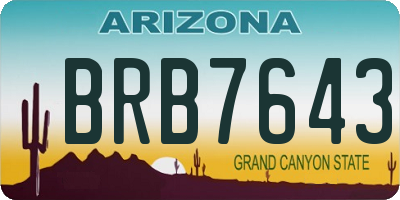 AZ license plate BRB7643