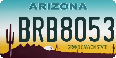 AZ license plate BRB8053
