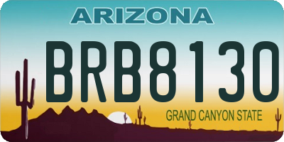 AZ license plate BRB8130