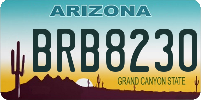 AZ license plate BRB8230