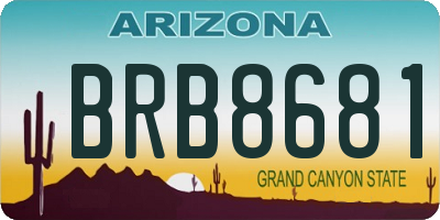 AZ license plate BRB8681