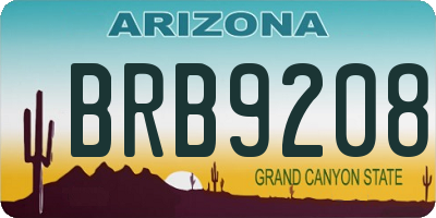AZ license plate BRB9208